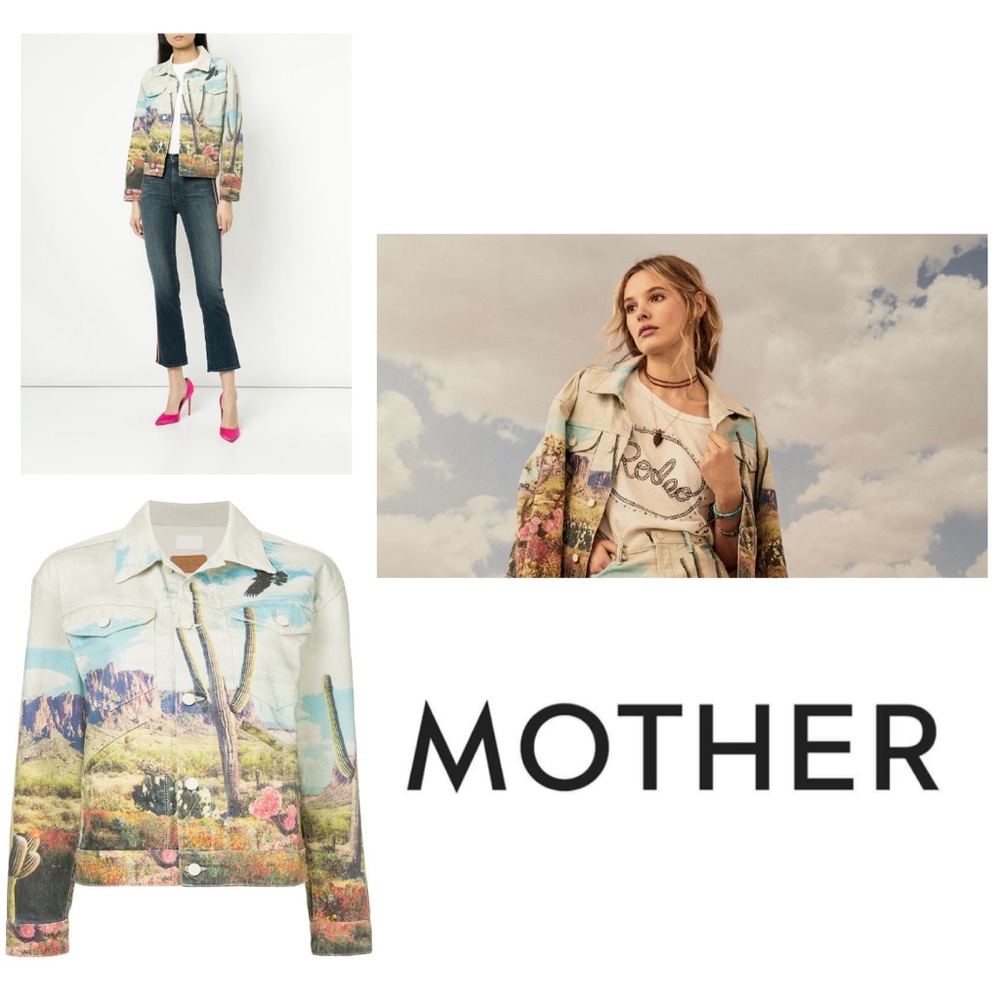 NWOT MOTHER Giddy Up Desert Print Jean Jacket